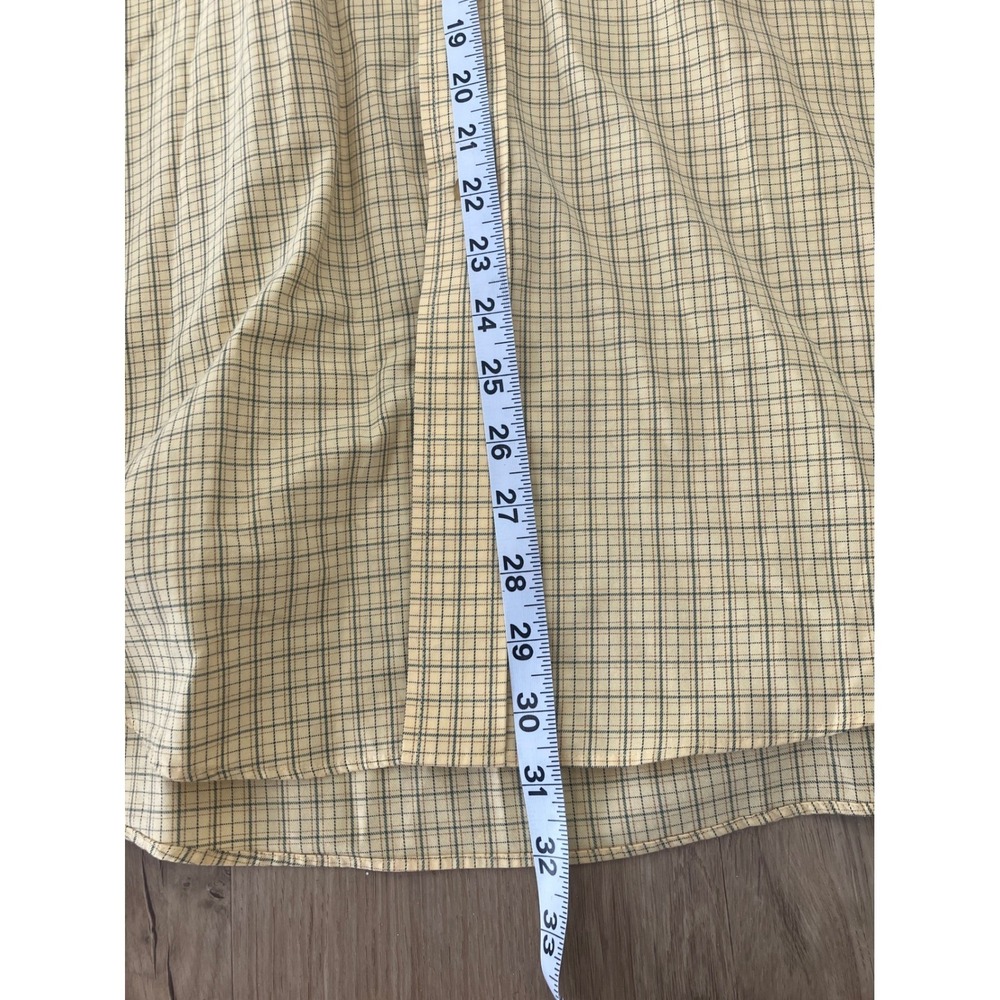 LLBean Mens‎ Wrinkle Resistant Plaid Button Down Shirt XL Yellow Blue Tan - Picture 5 of 5